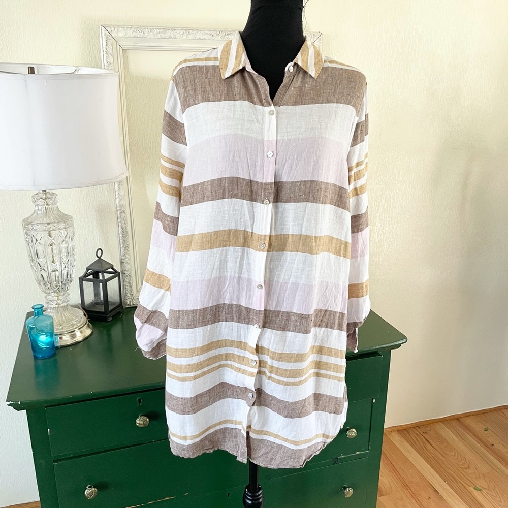 Rachel Zoe 100% Linen Oversized Shirt